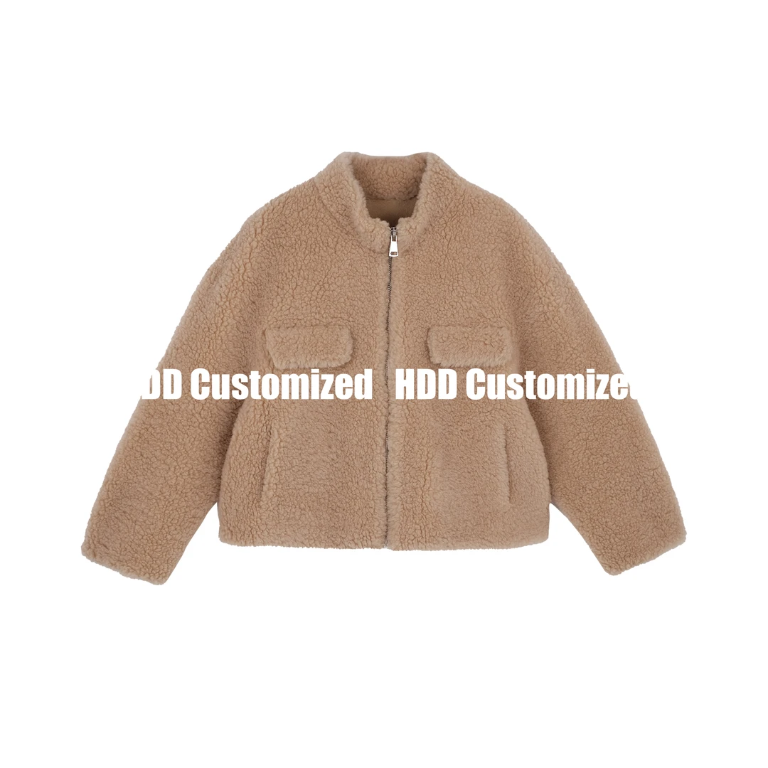 HDD- "香草奶茶" 100羊毛 女款品质羊毛帅气夹克外套 Y1059