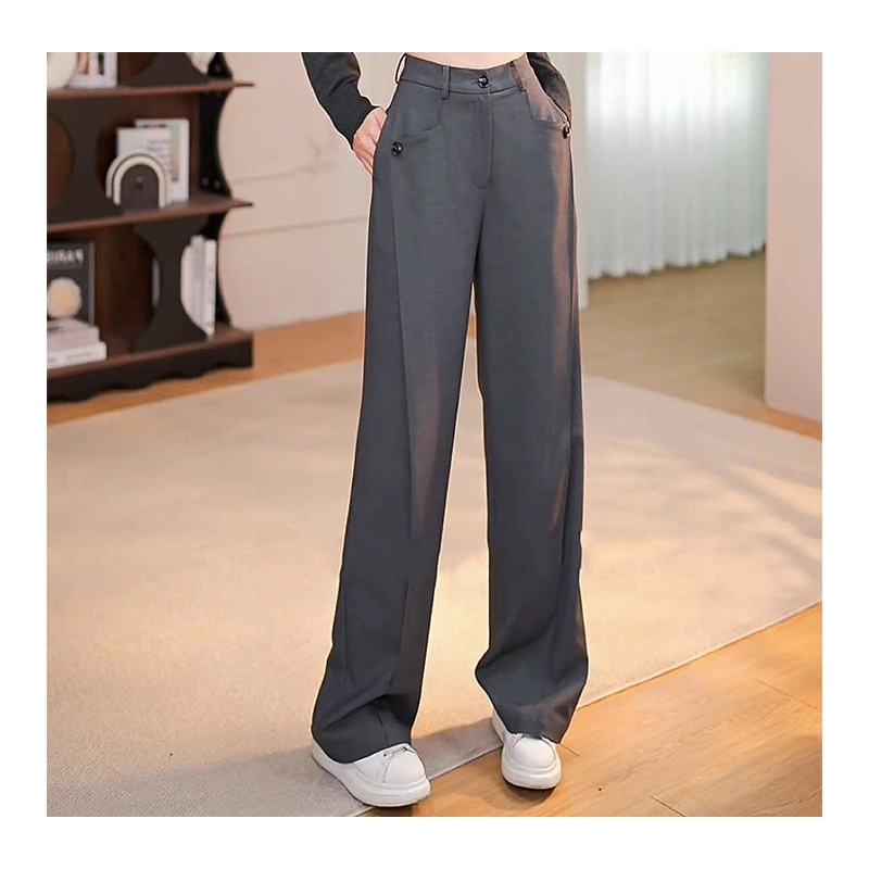 高级感气质结构直筒西装裤女早秋新款垂感高腰显瘦百搭休闲长裤子