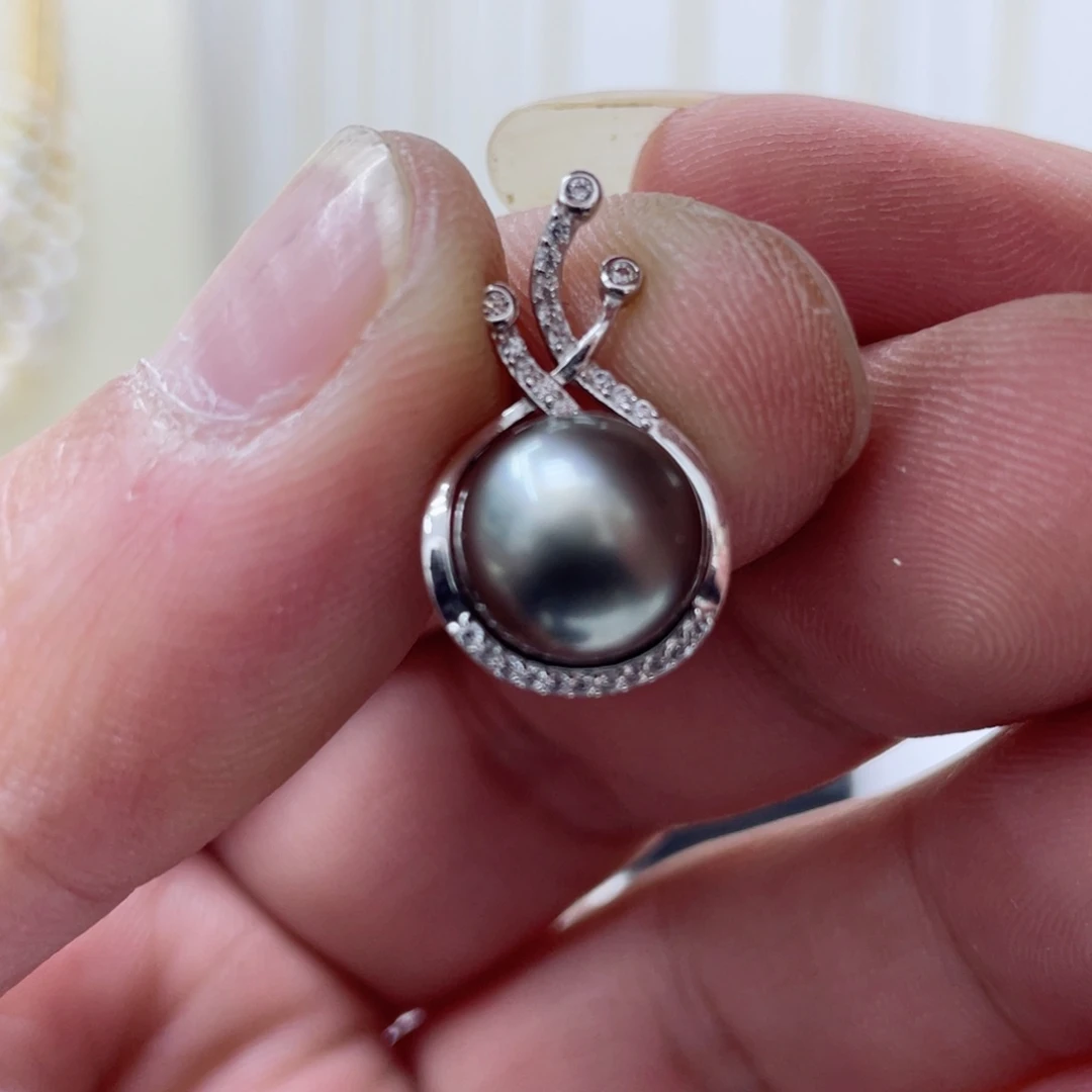 海水珍珠吊坠(不含链)银S925镶嵌