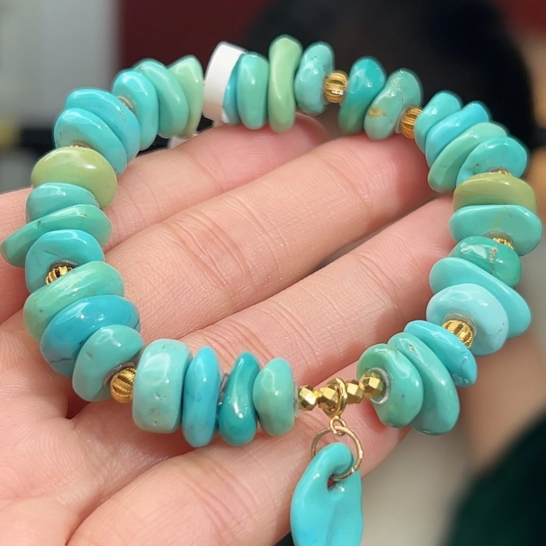 绿松石18K金镶嵌珠宝奇石