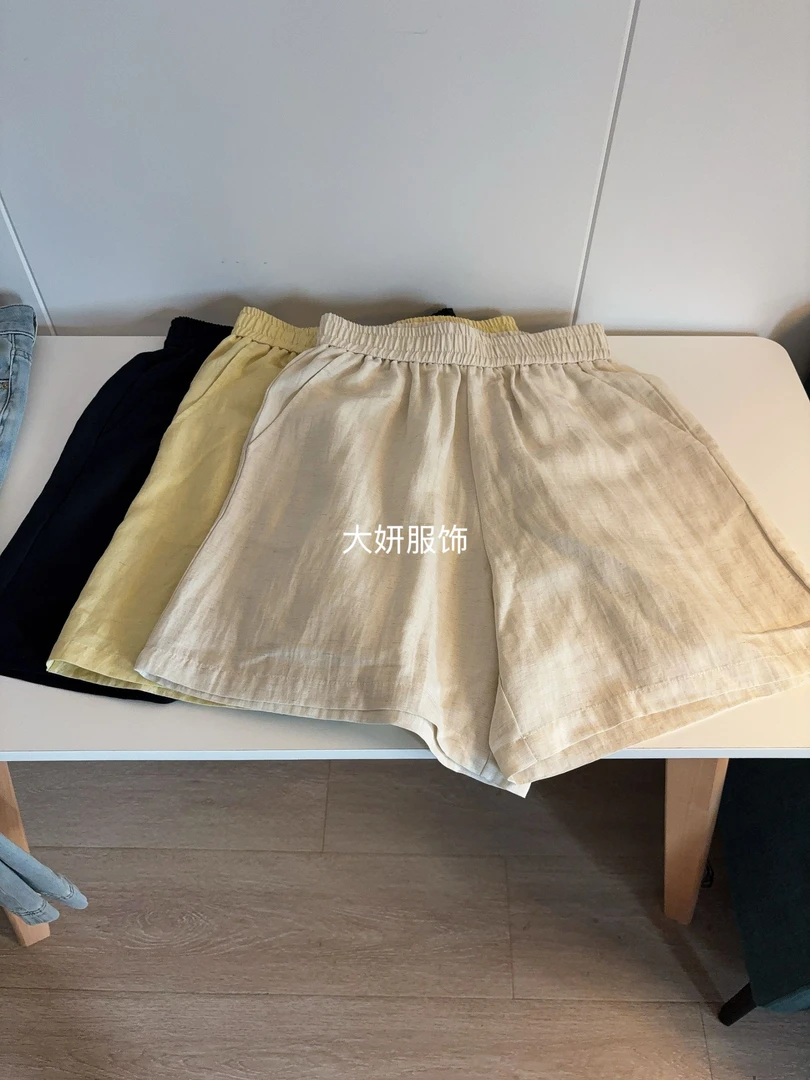 纯色短裤。莱赛尔天丝！纯色显瘦高腰百搭夏季薄款2577