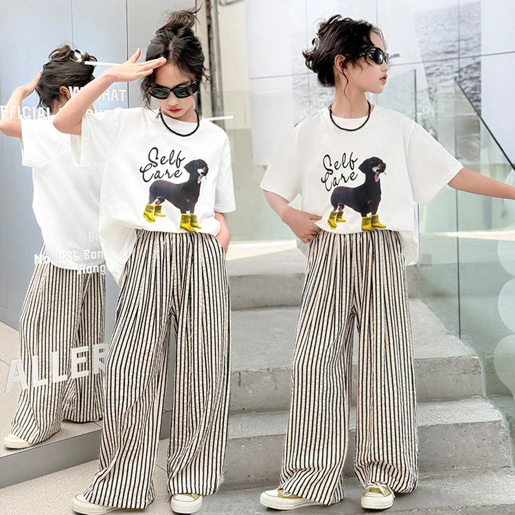 新款女童韩版套装网红洋气女孩夏季宽松爆款春装6-12岁春季春款