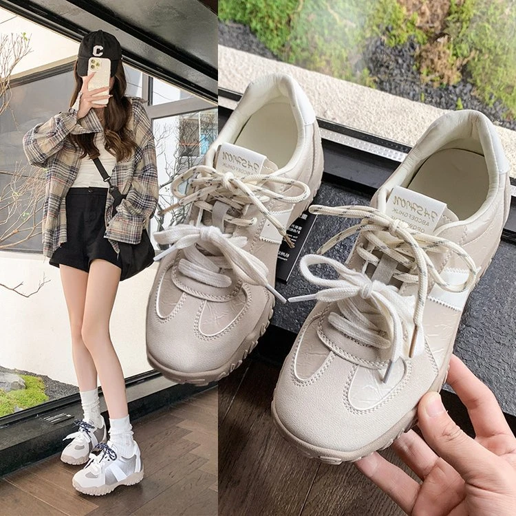 HelloKeKe【元气】4cm跟 内增高！小个子定制独立开模德训厚底休闲鞋