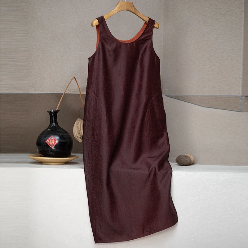 原创女装显瘦休闲百搭夏季复古宽松文艺连衣裙