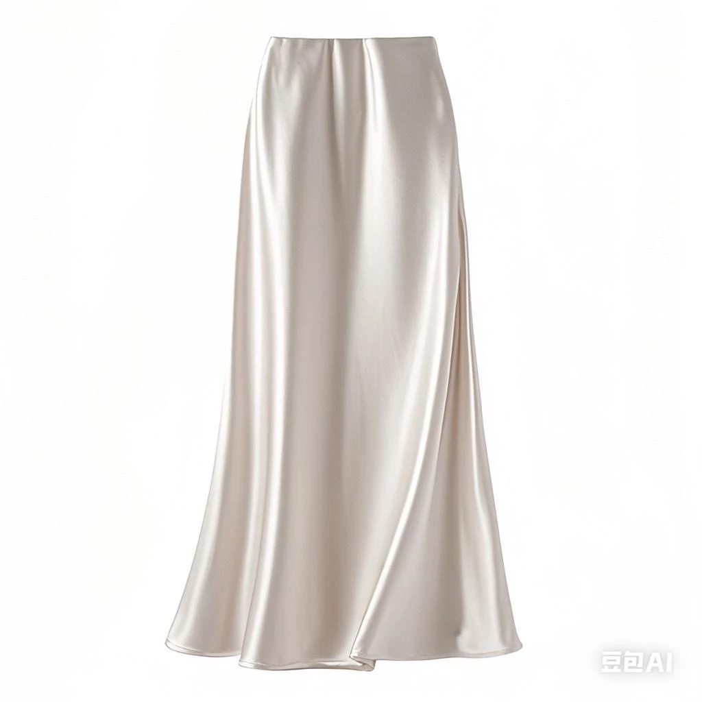 2025夏季新款简约优雅气质高腰缎面半身裙女时尚气质复古显瘦裙子