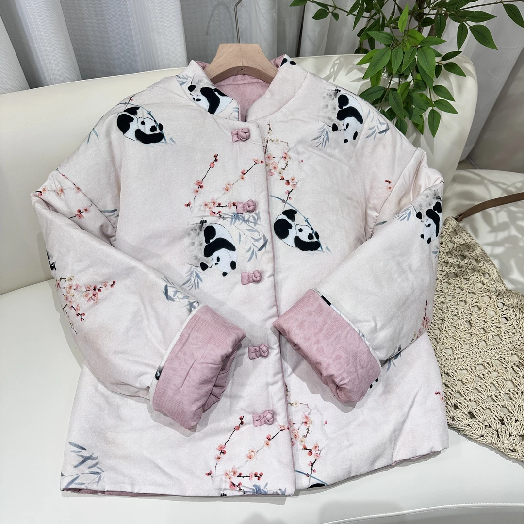 【青舍麻衣】时尚双画穿棉服中国风修身厚款棉服中国风唐装盘扣外套