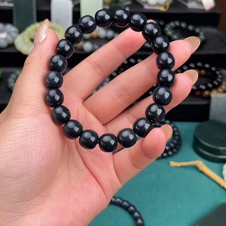 和田玉未镶嵌手链新疆且末大开门油库料莫兰迪灰卡10