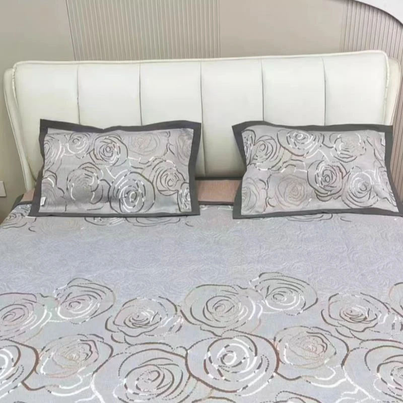 高端精品纱布盖毯三件套--蓝色妖姬