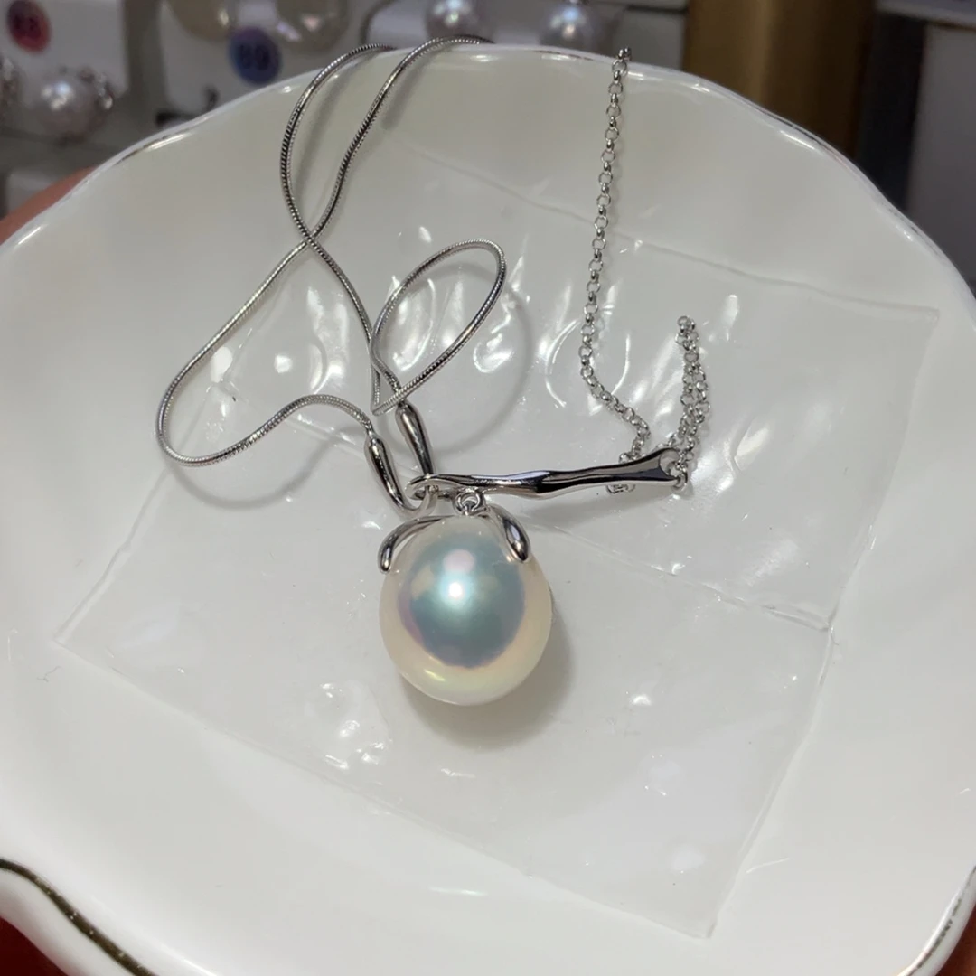 颈饰银S925镶嵌淡水珍珠