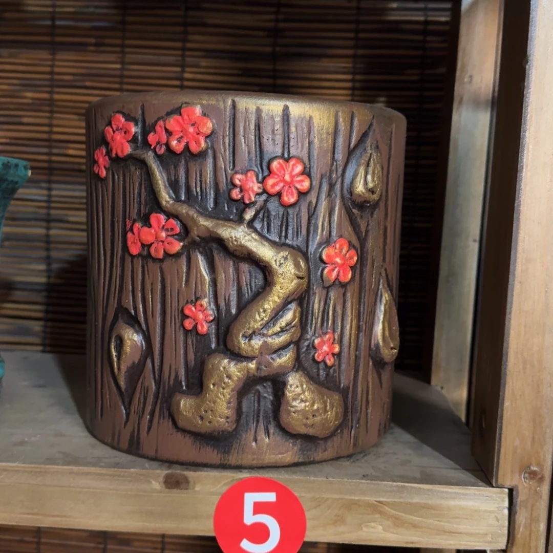 带孔高端浮雕花盆炸炸炸