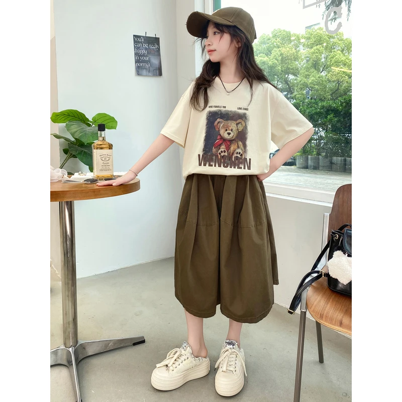 2025年款衣服儿童纯棉短袖中大童洋气可爱超萌儿童衣服时尚T恤