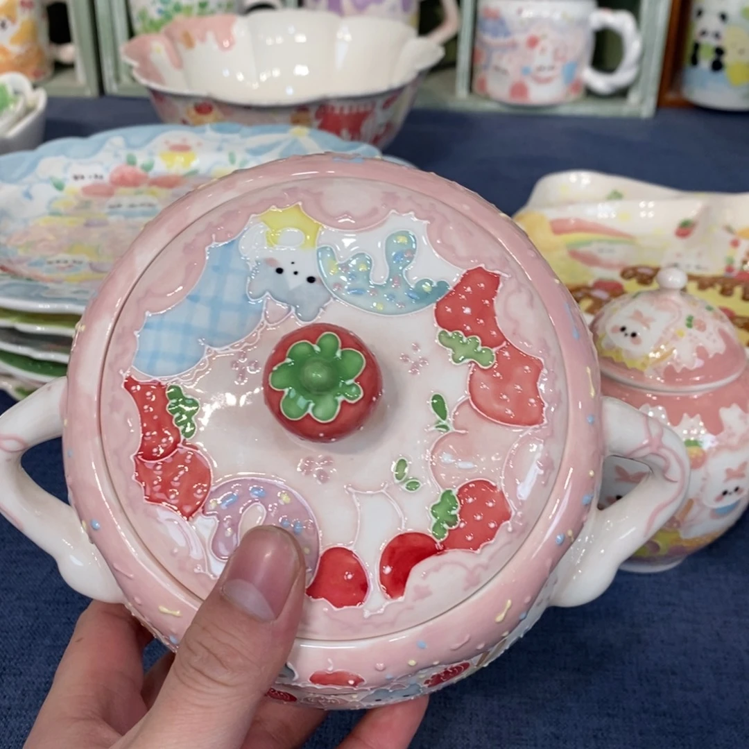 柯****瓷片蛋糕小猫碗微瑕