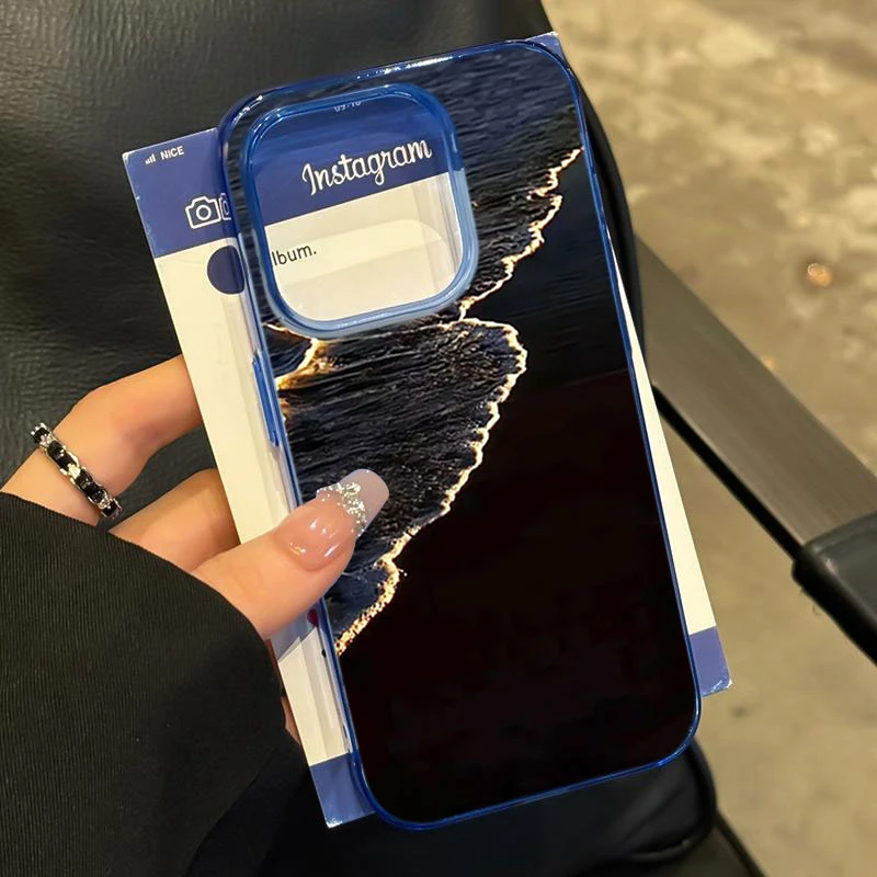 金色海浪线适用iphone16/15p/14promax苹果11手机壳13软胶12卡通8