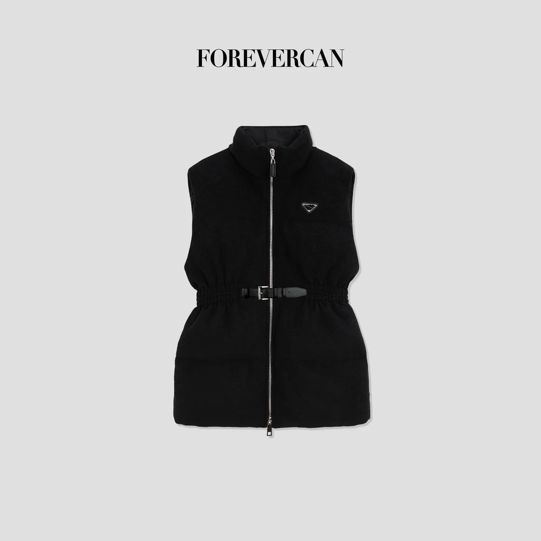 FOREVERCAN“圣安德鲁”立领皮带束腰百搭羽绒面包马甲外套 SC22408