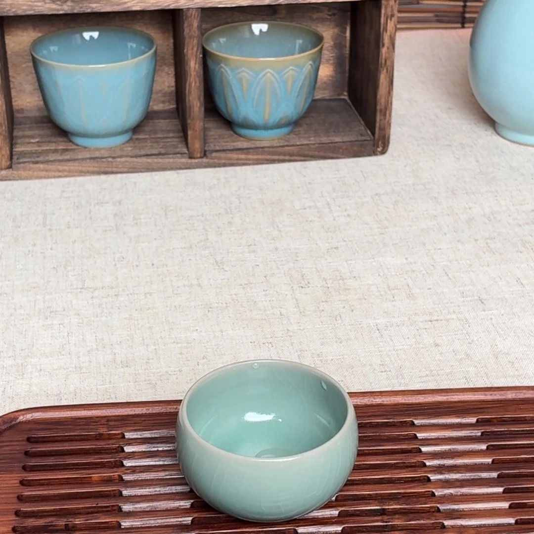 摆件陶烟青禅定杯