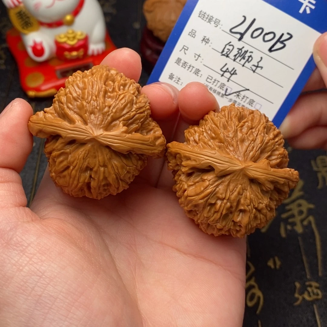 吊坠文玩核桃白狮子