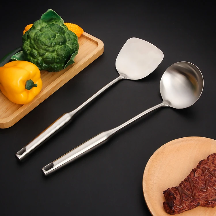 【拍一发二】不锈钢一体炒菜铲炒勺长柄勺防烫手柄