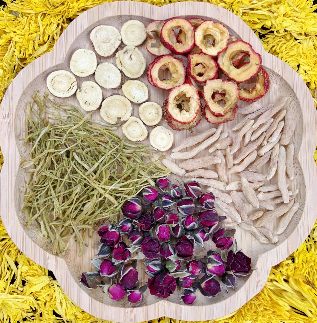 【甘草银花茶】银花+甘草+玫瑰花+山楂+唛咚 15g/包 原料包