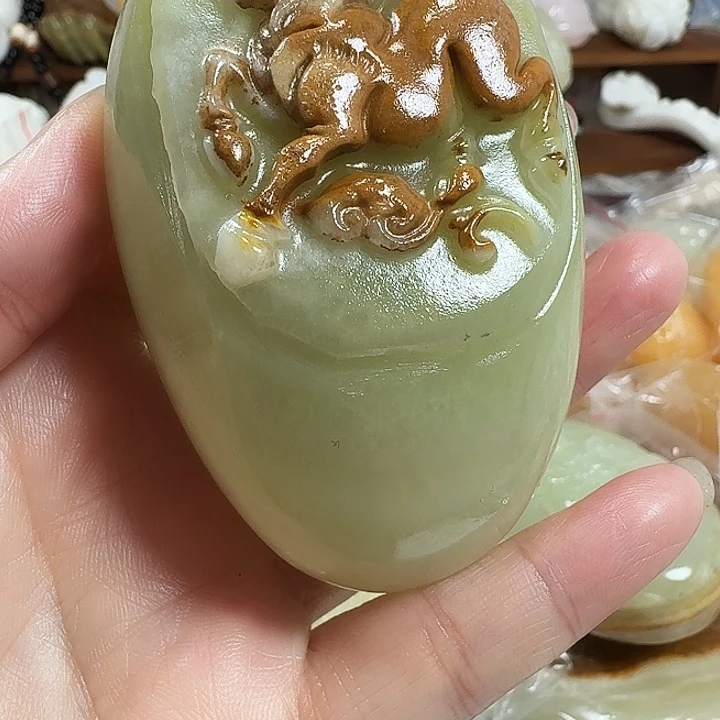 山***卜砖雕石头手把件不退不换