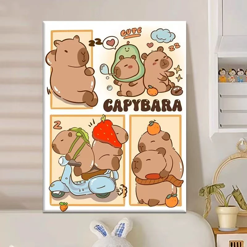 卡通小合集|数字油画diy真心遮盖六代颜料填色手绘礼物油彩装饰画