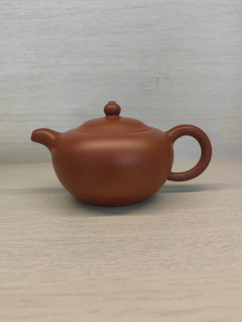 宜兴红泥小容量紫砂壶朱泥大红袍180cc圆朱壶家庭使用泡茶圆壶