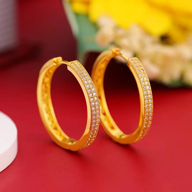 铜合金合成锆石耳饰 气质时尚百搭欧美简约经典耳环QC3263