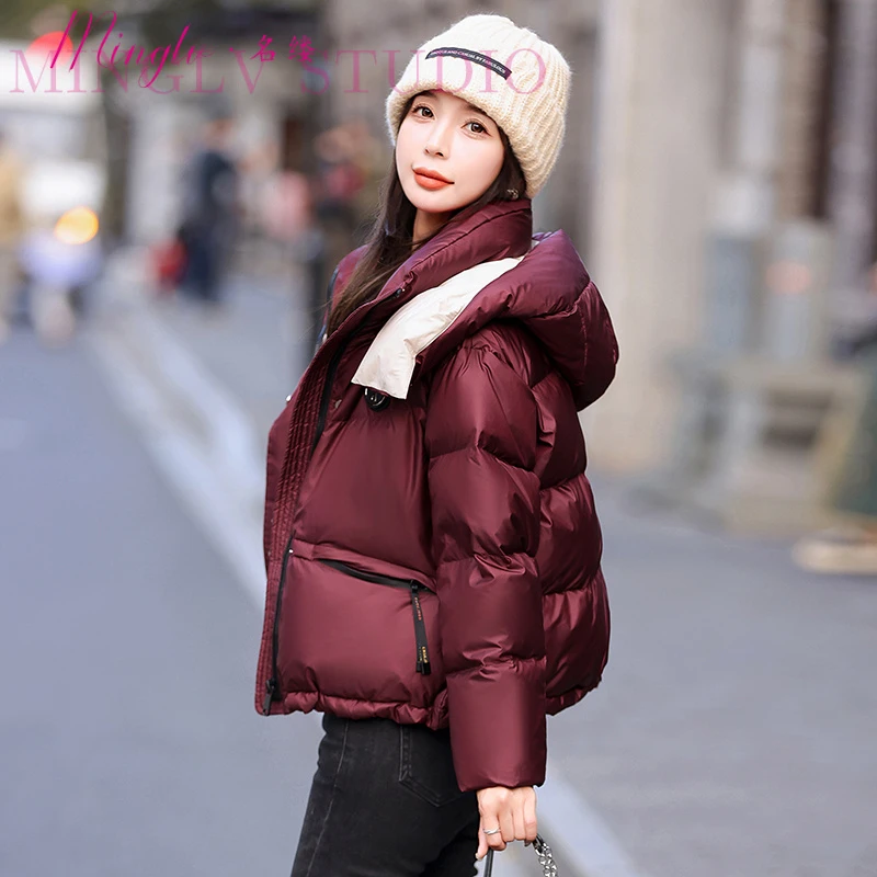 高端羽绒服女短款2025年冬季新款爆款时尚小个子加厚高品质外套潮