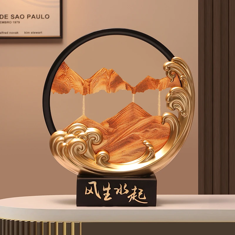 2025新款流沙画摆件轻奢办公室客厅酒柜玄关电视柜装饰品乔迁礼物