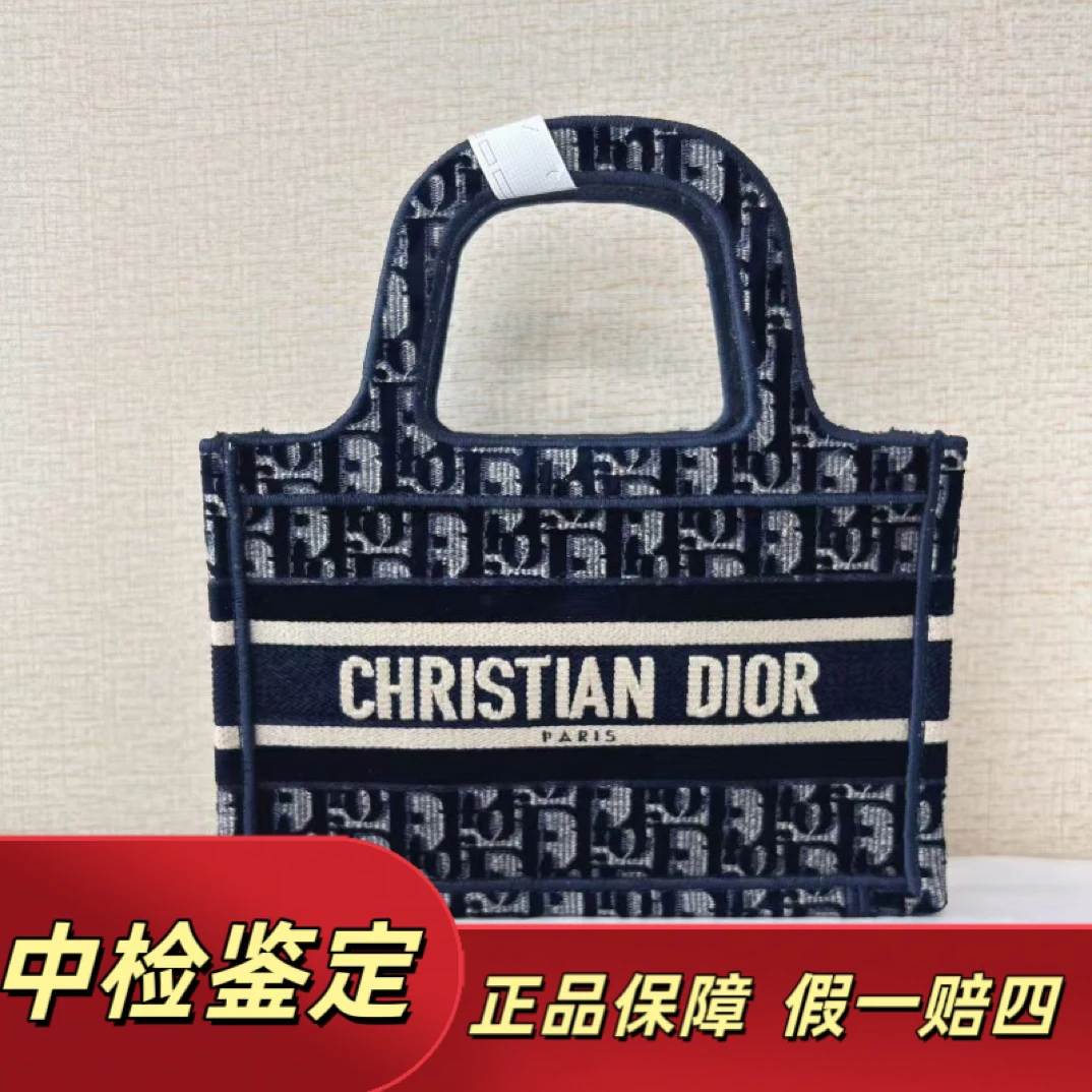 99新 DIOR/迪奥 天鹅绒mini tote 23*15*5cm 20年 附件防尘袋
