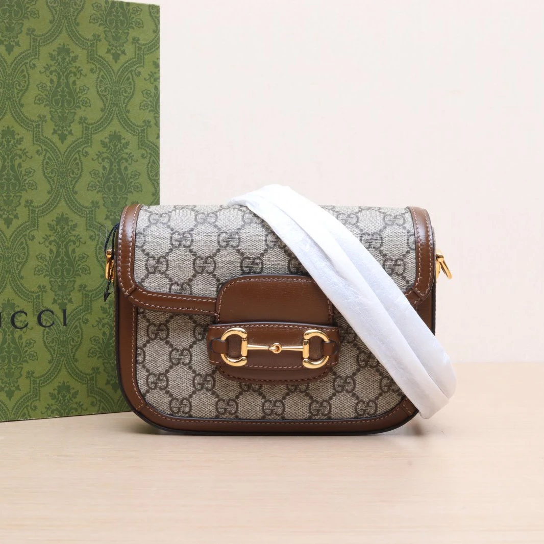 99新 GUCCI/古驰 斜跨包 1955 Mini 20.5 帆布 金扣 P215562679