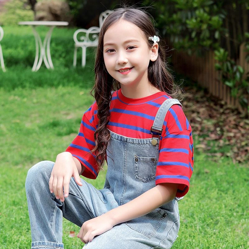 1075-1女童牛仔背带裤儿童裤子百搭长裤