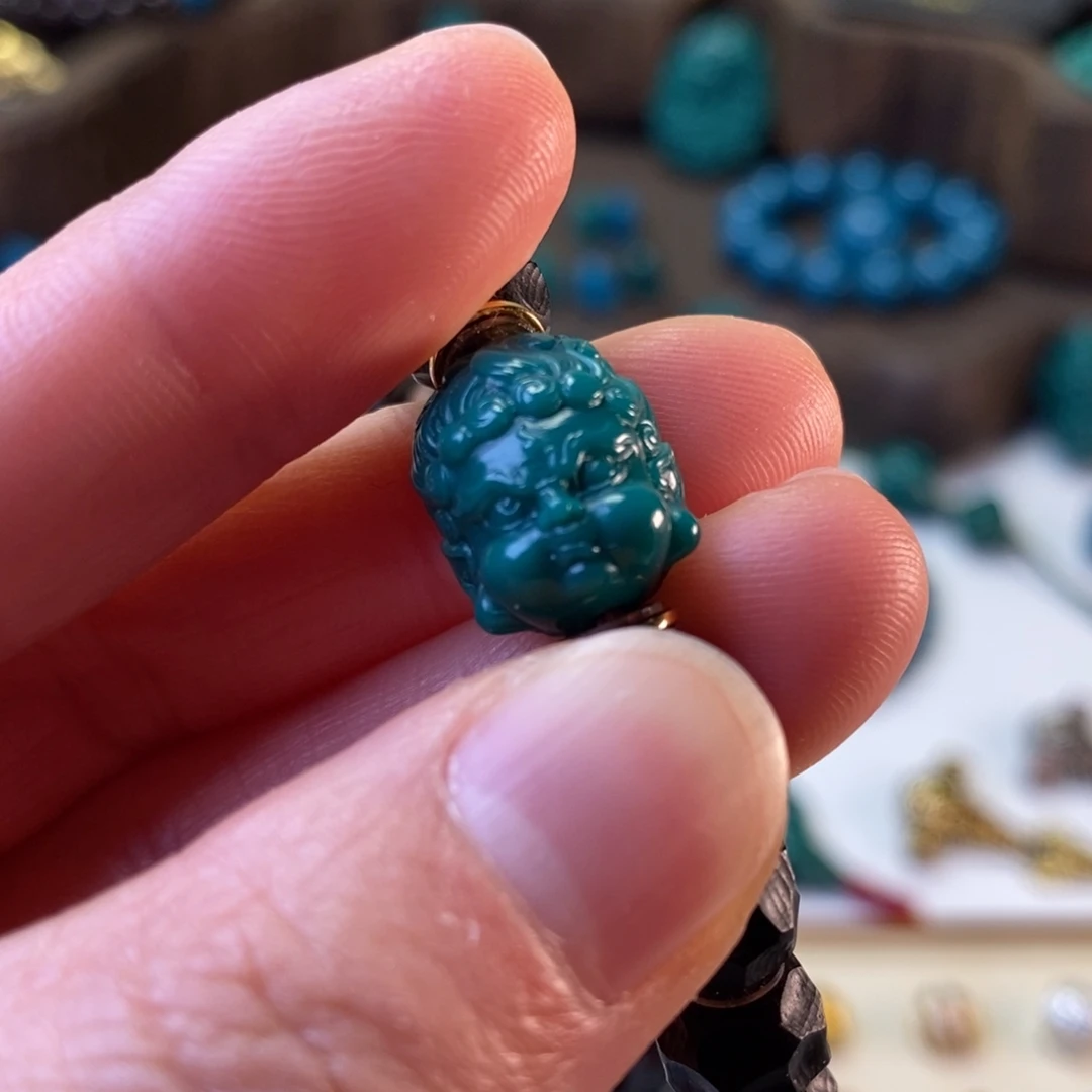 颈饰琉璃地狱色12mm不动明王