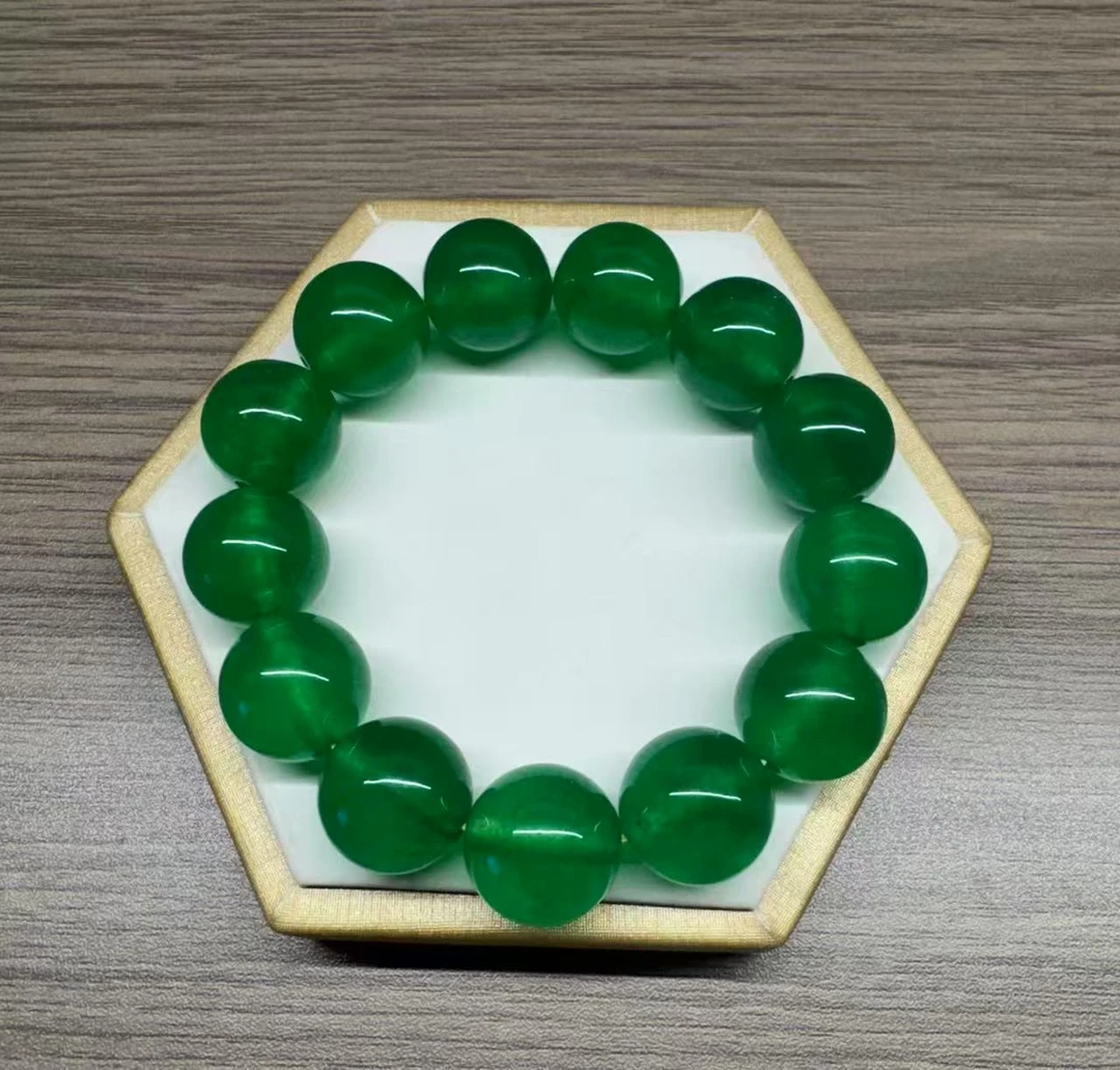 【小凯定制】高端阳绿18m手串