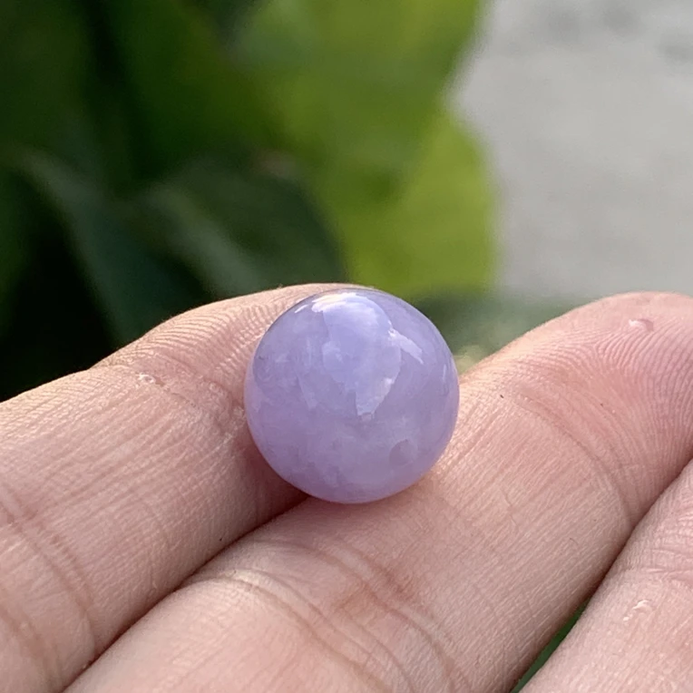 天然翡翠浓紫罗兰圆珠转云珠手串配珠卡13有晶体感