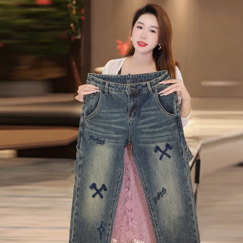 秋冬厚款男士宽松牛仔裤防寒保暖时尚穿搭修身弹力直筒裤显高显瘦