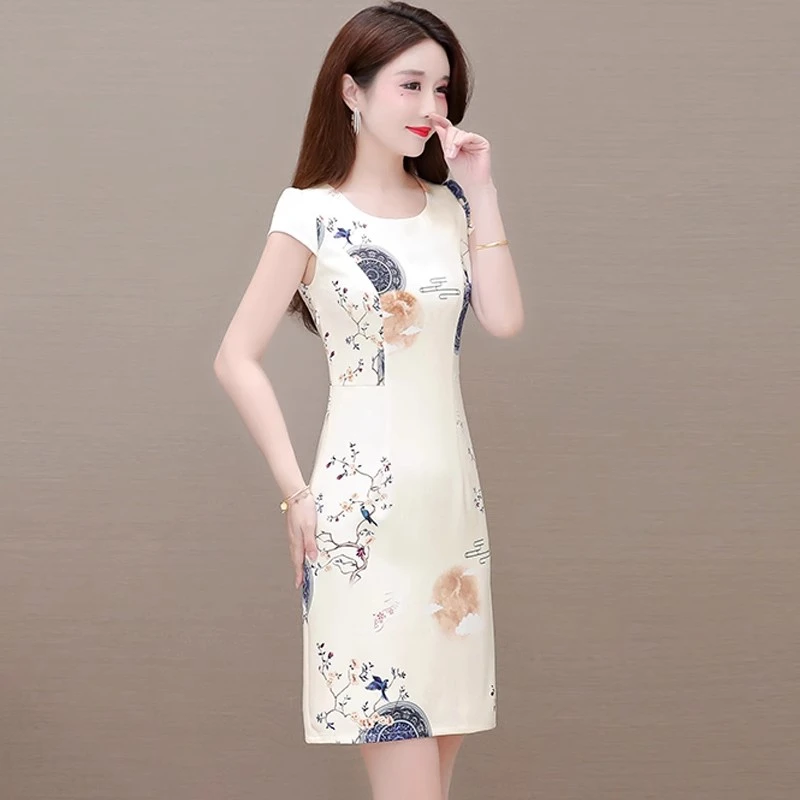 高端洋气质小个子新中式平时可穿旗袍改良连衣裙夏天高十三行妈妈