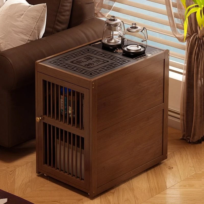 沙发边几茶柜家用茶台烧水壶一体茶桌侧边柜简约茶几可移动茶水柜