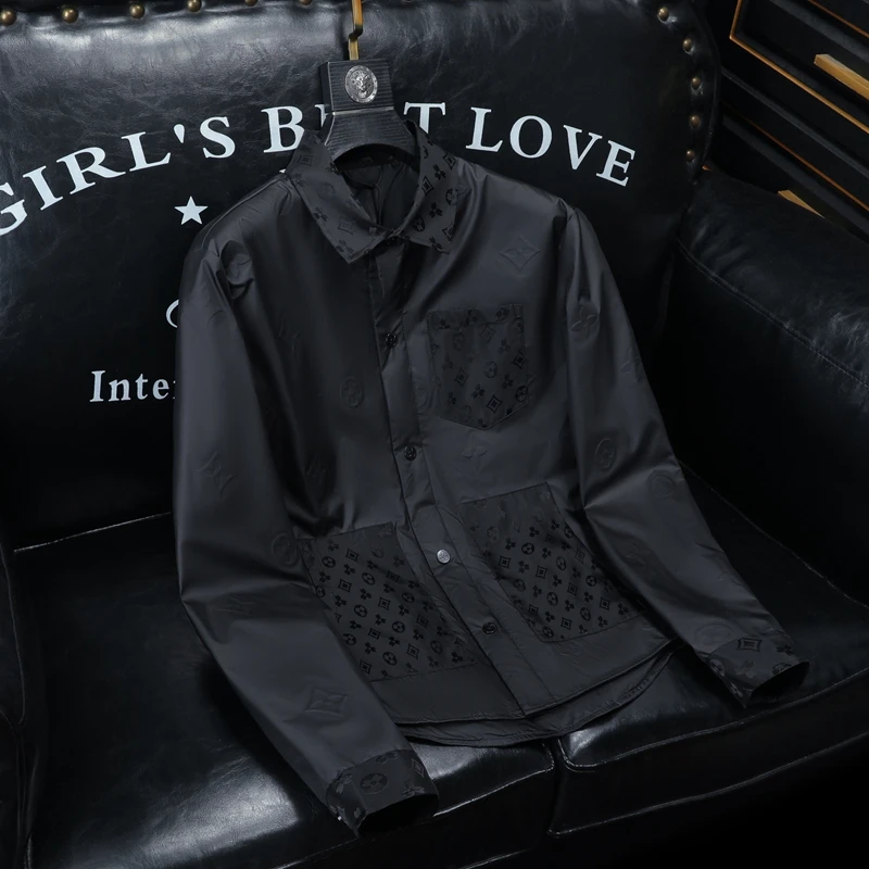 2025春季新款薄款外套男修身百搭时尚休闲翻领夹克男