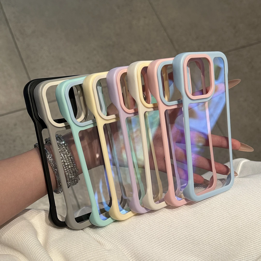 夕与空无边框PC撞色适用iPhone16手机壳苹果17华为vivo小米oppo