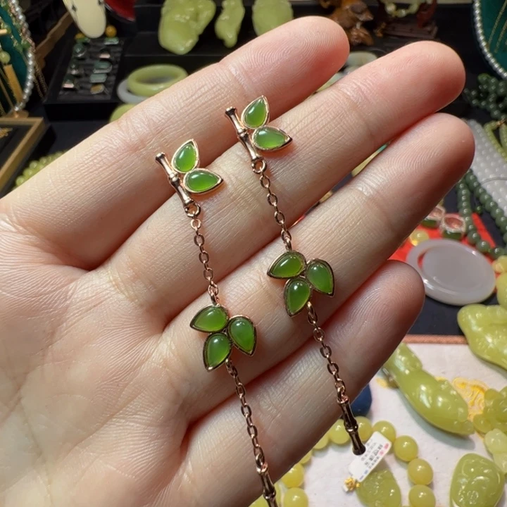 和田玉（碧玉）颈饰银S925镶嵌