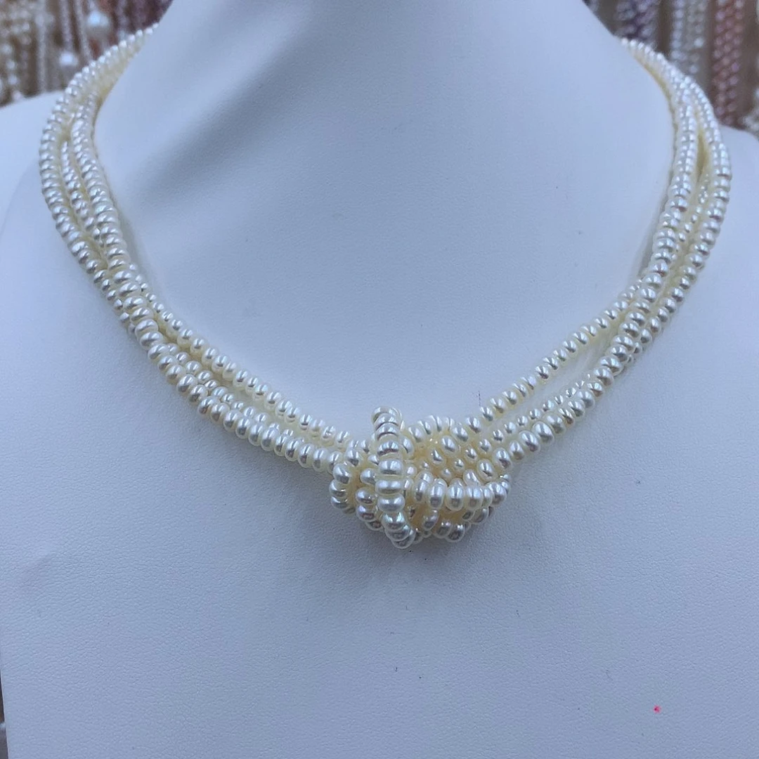 项链银S925镶嵌淡水珍珠格****活