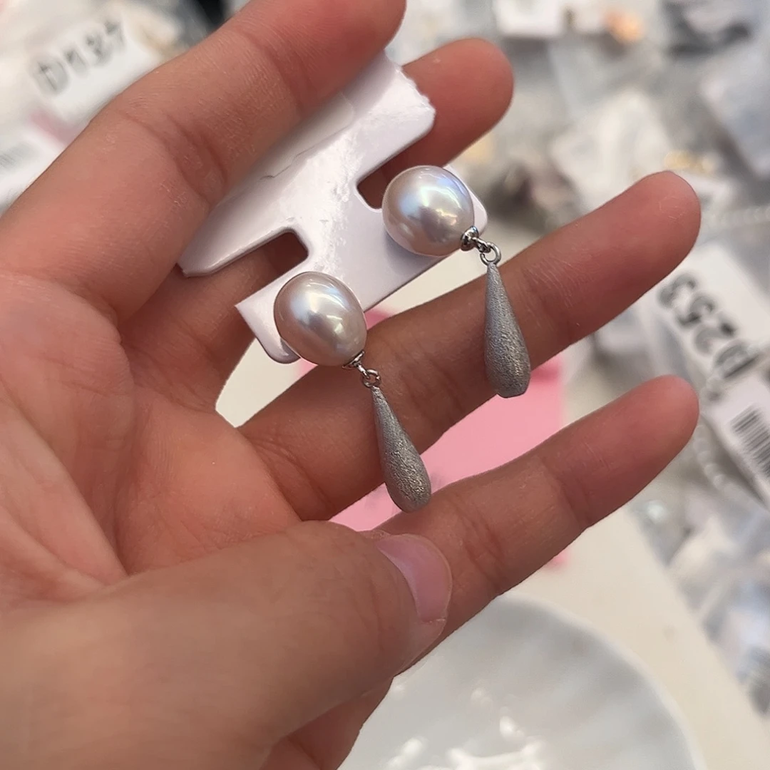 合金淡水珍珠耳饰