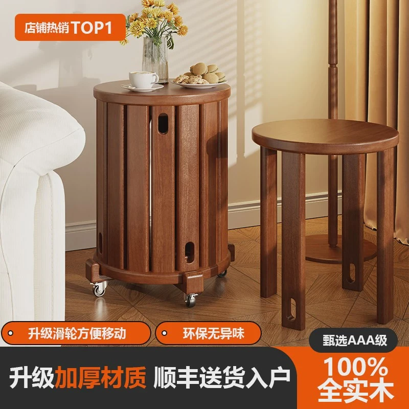 凳子可叠放备用凳子家用大人结实板凳客厅家用饭桌待客椅子带轮