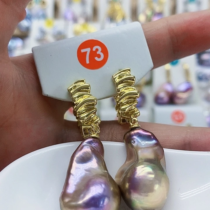 银S925镶嵌耳饰淡水珍珠