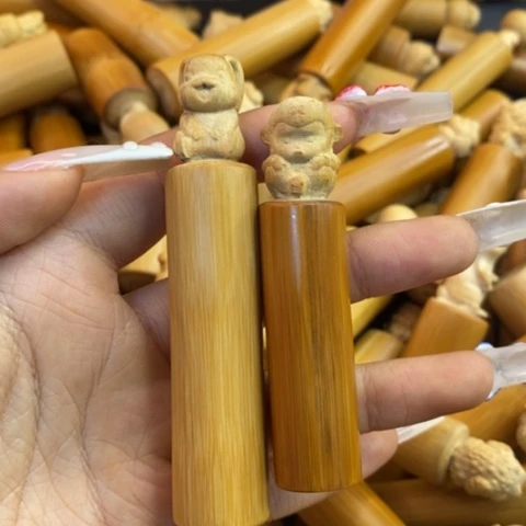 香榧木实心竹小立雕瑕疵福利