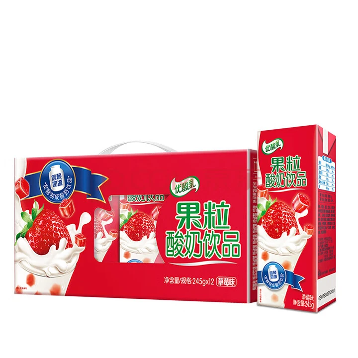【秒杀】伊利1*12*245g康美包优酸乳果粒酸奶饮品