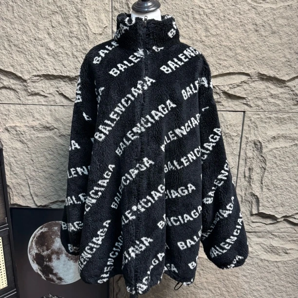 99新 Balenciaga/巴黎世家 胸围182衣长84 50码满印泰迪外套 L088