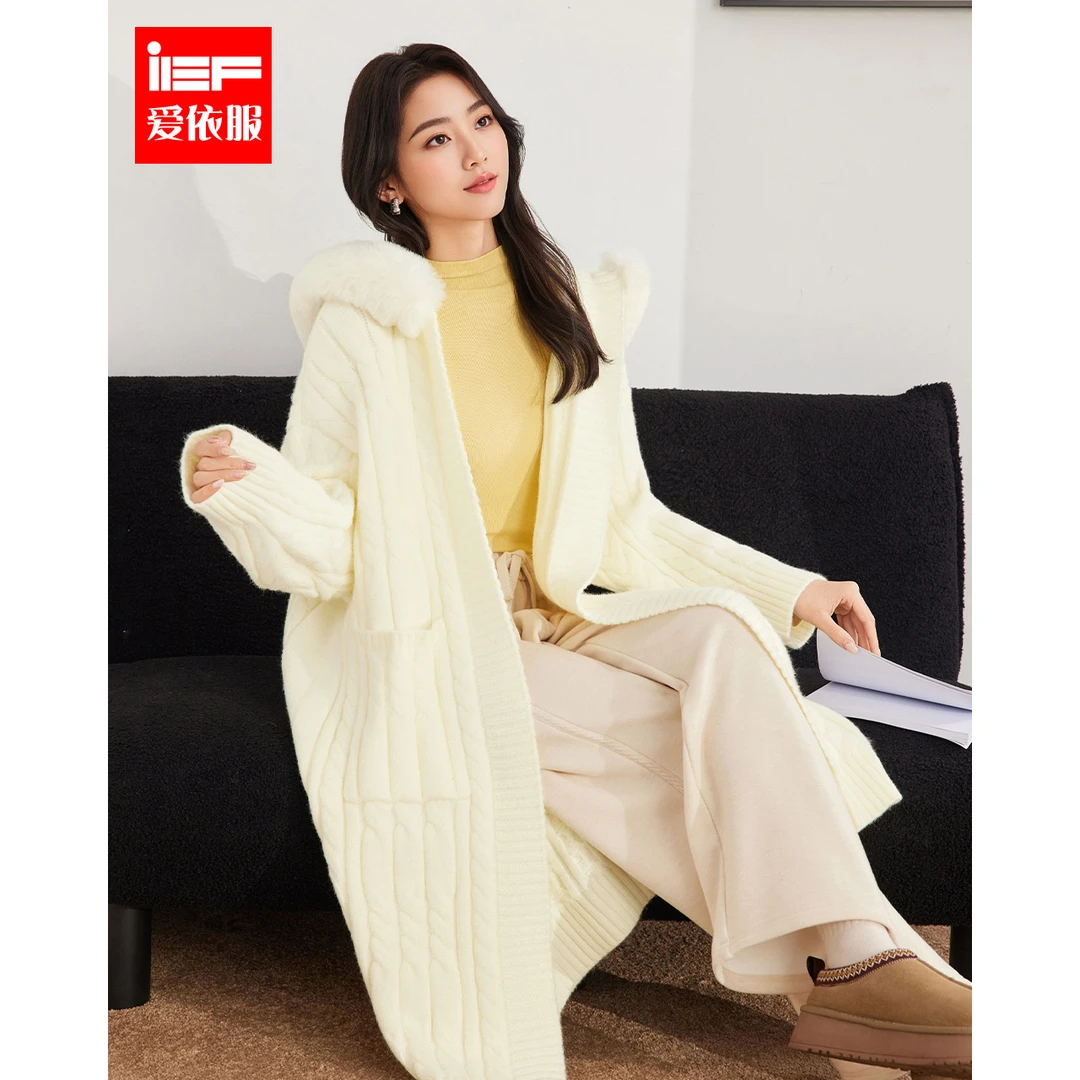 IEF/爱依服2025新款秋冬季时尚百搭显瘦气质长袖毛织外套