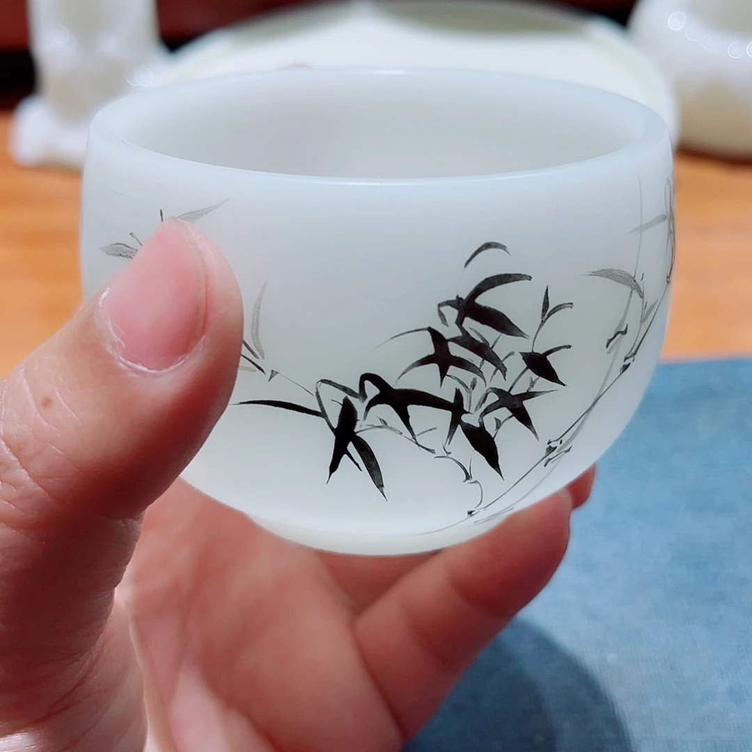 陶瓷素烧璞玉手绘150cccc