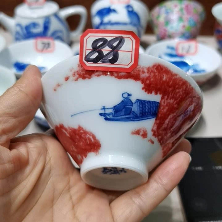 闲***着杯张学鸿老师青花釉里红微瑕